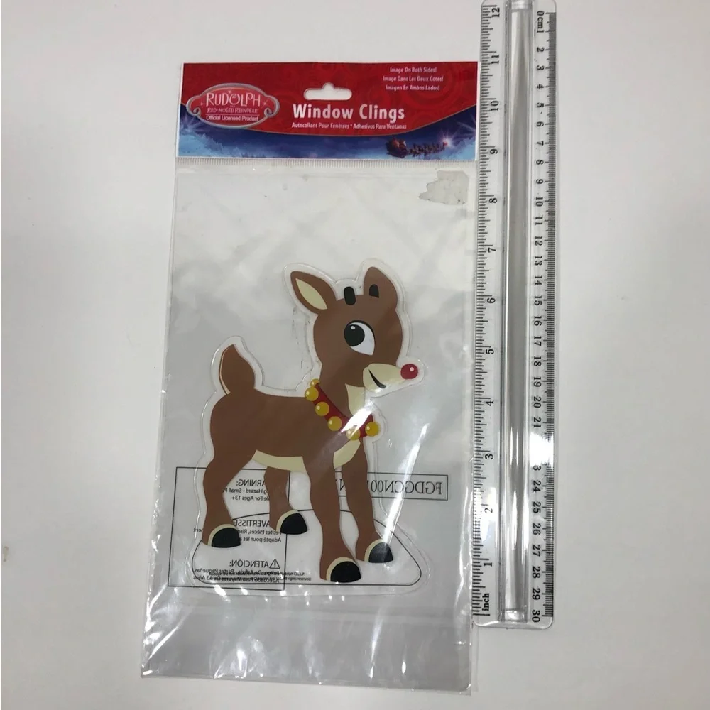 Rudolph the Red Nosed Reindeer Window Clings NIP